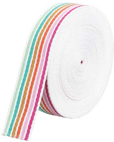 BENECREAT Nastro A Righe Arcobaleno Da 9.14 m, Fettuccia Arcobaleno In Policotone Larga 38 mm per Artigianato Artistico Fai-Da-Te, Confezioni Regalo e Decorazioni per Feste di Matrimonio