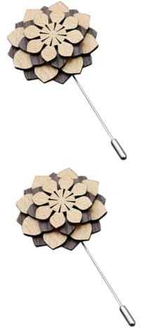 GALPADA 2St Holzbrosche handlocher handmade Handgemachte Brosche Anstecknadeln für Herren Herren-Boutonniere-Anstecknadel für Anzug hölzern schmücken Kragennadel Stift Mann Korsage
