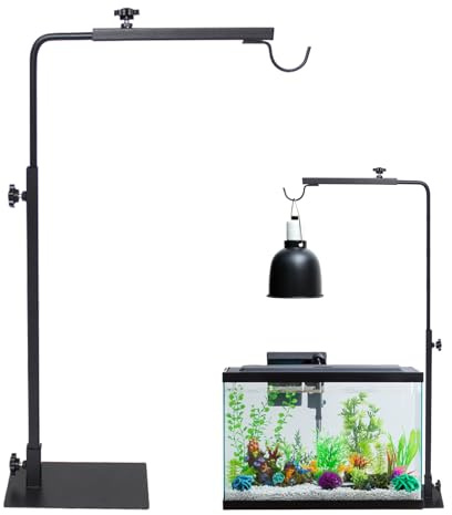 WIYETY Support de lampe pour reptiles - Pour cage d'habitat - Support de lampe pour reptiles - Support de lampe pour cage d'habitat - Hauteur et largeur réglables - Support pour tortues, dragons