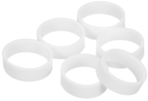 sourcing map 20Pcs Silicone Rubber Bands, 20x7mm Rubber Bands Rings Cable Ties Strong Elastic Bands Non-Slip for Cord Wrapping Bag Wraps, White