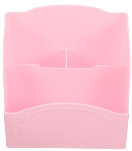 Porte-pinceaux de Maquillage Rose en Pp, Compartimenté, Grosse Capacité | Usage Bureau ou Bibliothèque, Structure Simple et Résistante, pour Stylos et Accessoires