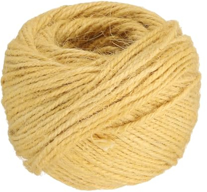 sourcing map 164 Feet Natural Jute Twine String,2mm Thin Garden Twine Rope Colored Plant String Cord for DIY Art Crafts Gift Wrapping Decoration Packing Gardening Plant Hanger,Yellow