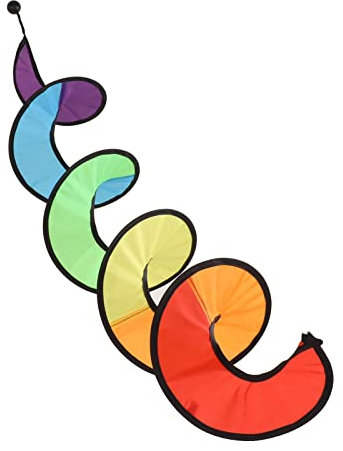 Colorida Spinner de Escultura de Viento Colgando Decoración Rizada para Fiestas Al Aire Libre Poliéster 43.3in