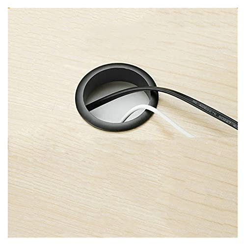 YETGFBH KabeldurchfüHrung,Kabeldose Zinklegierung Runde Stecker Abdeckung Tisch Kabel Outlet Tülle Kabinett Lüftungsloch Dekorative Schreibtisch Drahthalter Möbel Hardware(Black,40mm)