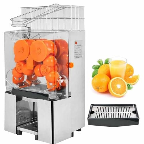 Exprimidor Comercial, Exprimidor De Naranjas Acero Inoxidable 120 W, 80% Alto Rendimiento Para Naranjas/Mandarinas/Limones/Granadas, Funcionamiento Silencioso