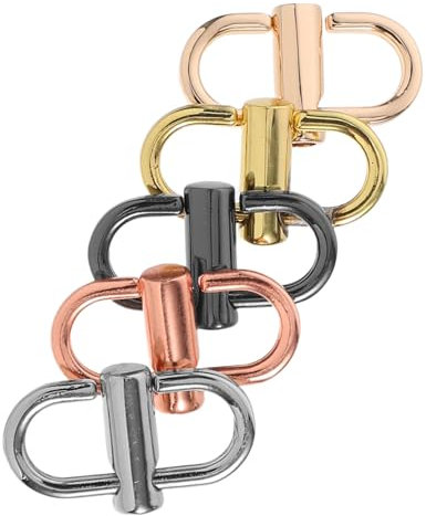 DECORNIJIA 5pcs Metal Buckle Chain Strap Adjustment Buckles for Tote Bags Luggage Identifiers Diy Craft