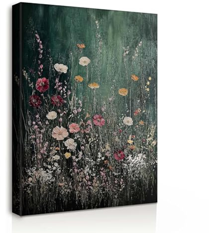 Galmcook Leinwand Bilder mit Rahmen – Wandbild 30x40 cm mit bunten Blumen, Kunstdruck auf Leinwand, Bilder für Wohnzimmer oder Schlafzimmer, Wandbilder Modern mit Haken und ohne Spuren Nägeln