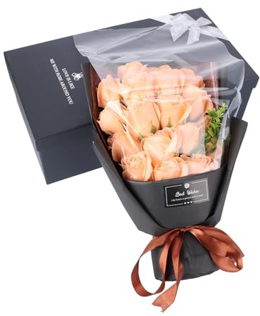 GALPADA Bouquet di Rose in Sapone 18 Pezzi Color Scatola Regalo Nera Fiori Artificiali Profumati per San Festa della Mamma e Compleanno