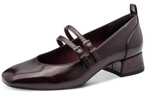 Tamaris dampumps med blockklack, röd (Merlot Comb), 40
