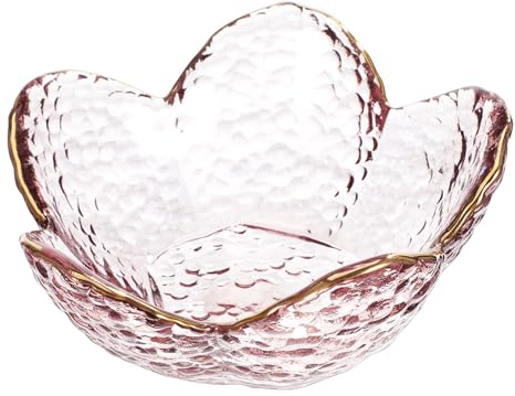SHINEOFI Porta Cioccolatini da Tavolo in Vetro a Forma di Fiori di Ciliegio, Elegante Piatto Decorativo Versatile per Eventi e Riunioni di Famiglia
