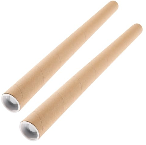 GAROZATION 2 Stück Kraftpapierröhren mit Deckel Posterrolle Pappe für Poster und Zeichnungen Schützt vor Rissen für Versand und Verpackung