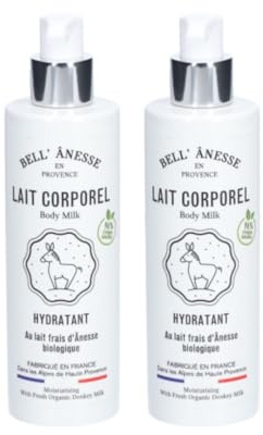 Bell Ânesse Provence Lait Corporel au Lait d’Ânesse Bio – Soin Hydratant & Nourrissant – Peaux Sèches et Sensibles – Lot de 2