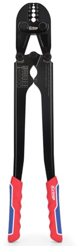 iCrimp - Herramienta de crimpado de cuerda de alambre resistente - Prensa de estampado de mango largo para mangas de cobre y aluminio, crimpadora de virola de cable de ahorro de mano de obra para