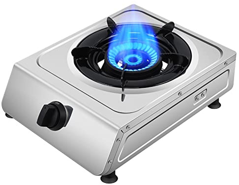 Burners Gas Hob gas hob Portable Stove 1 Burner 4.8KW Stainless Steel Cooktop In Easy To Clean, With Automatic Flameout Protection(Ng)