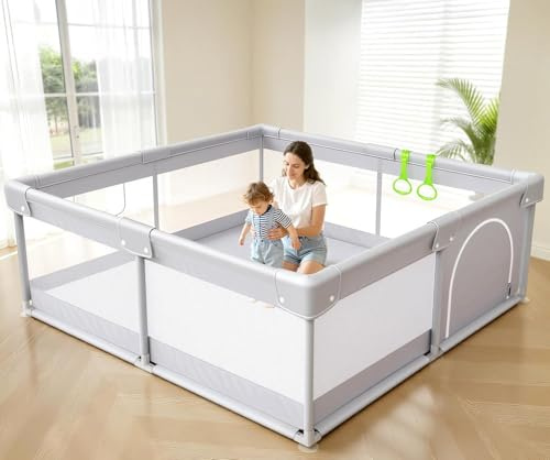 Julrrimg Laufstall Baby Klein Laufgitter - 120x120 cm Stabiler Playpen