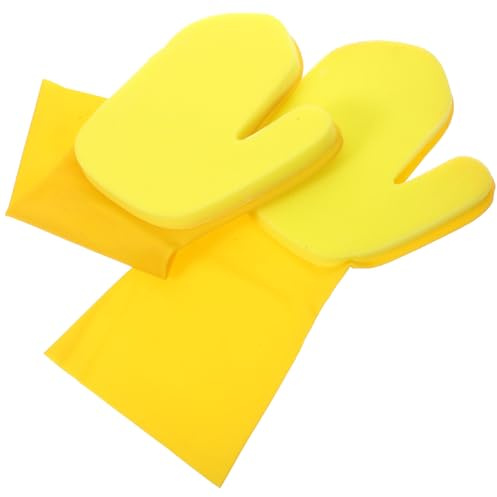 DECHOUS 2pcs Waterproof Cleaning Gloves Sponge for Kitchen Dish Washing, Reusable Latex Gloves Comfortable Nonslip Design, for Home Using and Hand Wash Tasks