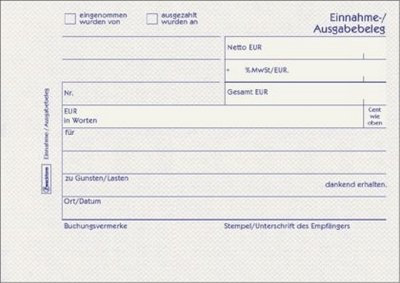 Einnahme-ausgabebeleg ZWE 1205 A6 50blatt Recycling