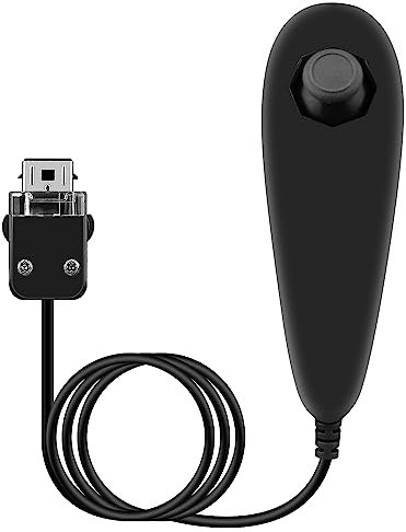 OSTENT Mando Nunchuck con Cable Basado en el Movimiento para Nintendo Wii Console Videojuegos Color Negro