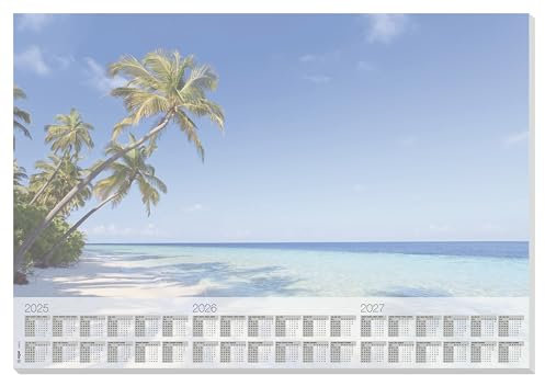 SIGEL HO470 Papier-Schreibtischunterlage mit aktuellem 3-Jahres-Kalender, ca. DIN A2, 30 Blatt, vegan, aus nachhaltigem Papier