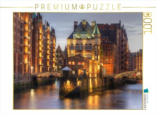 CALVENDO Puzzle Hamburg - Speicherstadt 1000 Teile Puzzle quer | Lege-Größe cm Foto-Puzzle für glückliche Stunden
