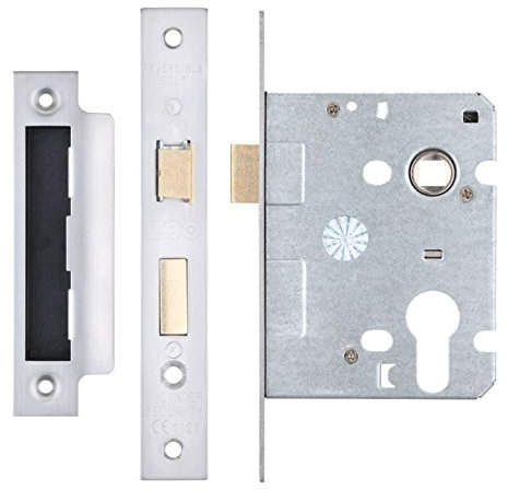 Zoo Hardware Mortice Euro Profile Sash Lock Case Body - Stainless Steel (76mm Case (57mm Backset))