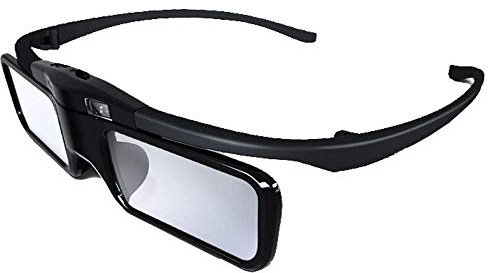 JMGO Rechargeable Active 3D Shutter Glasses - Only Support JMGO DLP-Link 3D Projectors Laser TV, 26 Grams of Weight Fashion Design 3D Glasses, Charge Once can Last 40hr(Black)