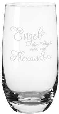 Personalisiertes Windlicht mit Gravur | Engel ohne Flügel nennt man | graviert mit Name | Danke Sagen | Geschenkidee Freundin Oma Tante Nachbar Arbeitskollege | Geburtstagsgeschenk | Durchsichtig