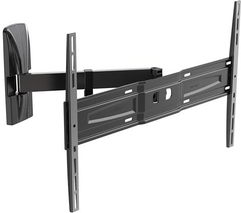 Meliconi Slimstyle Plus 600 SR, supporto con braccio ultra sottile da parete per TV a schermo piatto da 50’’ a 82’’, orientabile in orizzontale e verticale, VESA 300-400-600, colore nero