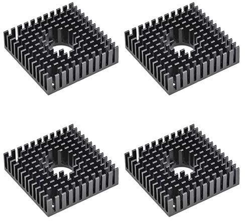 sourcing map 4Uds Disipador de Calor con Orificio 40x40x11mm Negro | para Paso a Paso Motor, 3D Impresora