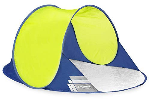 Spokey Altus Strandmuschel 195 x 100 x 85 cm, 100% Polyester 190T | Gestänge aus Fiberglas 5 mm | Selbstaufbauend durch die Pop-Up-Funktion, wasserdichter Boden, mit Tragetasche