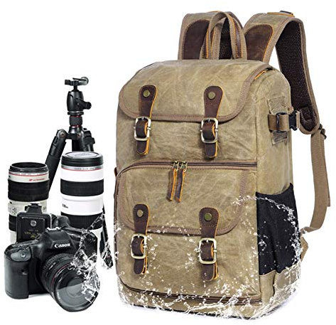 Exception Camera Backpack Waterproof Vintage for DSLR SLR Cameras,Laptops,Lenses and Tripod,B