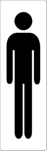 UNI - Toilette (uomini) verticale - CARTELLO SEGNALETICO ISO 7010 in Adesivo Resistente, Pannello in Forex o Pannello In Alluminio (PANNELLO IN FOREX 60X25 CM)