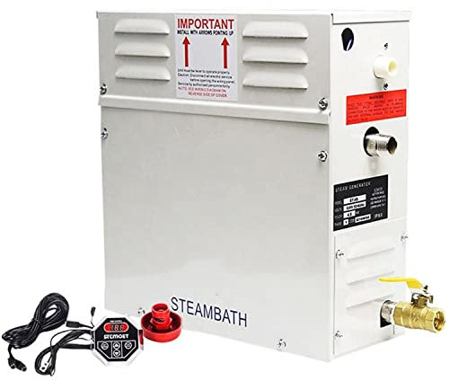 RETRIN Generador de Vapor Sauna Baño Turco Ducha Dentro de 20m³ con Controlador Digital Temperatura Ajustable de 25 a 55℃,para Hogar Gimnasio Hotel,220V-3.0KW