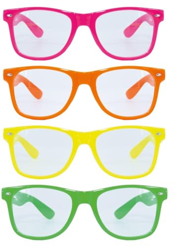 P'tit Clown re22673 - Set med 4 par neonglasögon