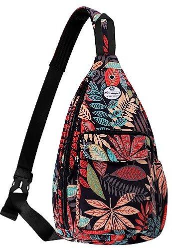 HUA ANGEL Stylisch Brusttasche Crossbody Bag Leichter Rucksack Damen Heren Wasserdicht Sling Bag Brusttasche UmhäNgetasche Mit Flaschenfach FüR Reisen Sportlich Wandern