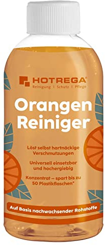 HOTREGA Orangenreiniger Konzentrat 500ml | Kraftvoller Fettlöser & Reiniger | Beseitigt Harz, Klebereste sowie Ruß | Für Haushalt, KFZ & Garten | Hochergiebig verdünnbar auf Glas, Kunststoff oder