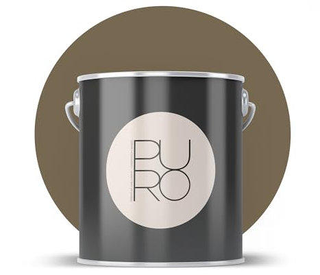 Livingwalls PURO Premium Wandfarbe c7013 - Malerfarbe für Wohnräume und Arbeitszimmer mit sehr hoher Deckkraft - matte hochwertige in Braun - 2,5l