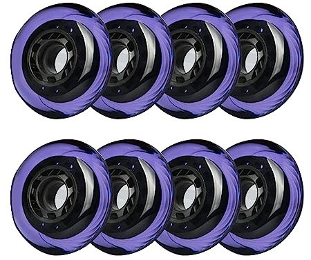 JHKJ Härte 90A Inline-Rollen Ersatzräder 72 mm 76 mm 80 mm Inline-Ersatzräder 8er-Pack ohne Lager für Outdoor/Indoor,Lila,76mm
