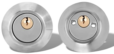 Double Cylinder Lockset, Double Cylinder Lock, Keyed Deadbolt on Both Sides with Adjustable Two Way for Enhanced Front Door Security (Stainless Steel)