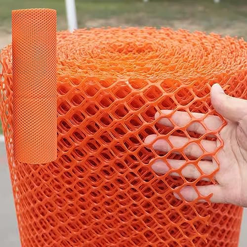 Rollo Malla Enrejado Valla para Jardin Gallinero Cercado De Barrera Animal Al Aire Libre, Cercado De Construcción Naranja, Rollo De Valla De Red De Plástico Para Ciervos, Niños, Piscina, Limo, Conejos