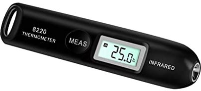 Mini Digital Infrarot Thermometer, Berührungsloser Temperaturstift Lesegerät Tragbarer Taschen Temperaturstift -50-220 ℃ (black)