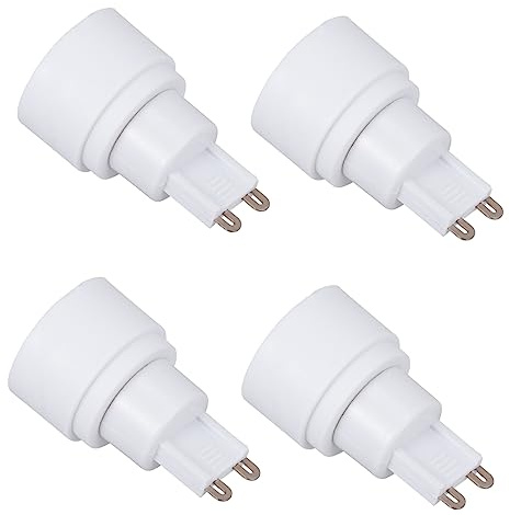 Housoutil 4 Stück G9 E14 Lampenfassung Sockeladapter aus Metall und Kunststoff Kompakt und Leicht Verstaubar für Tischlampe und Deckenlampe