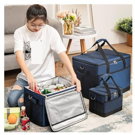 AOKLEY Organizzatore di borse da picnic per griglia Borsa termica for borsa da campeggio di grande capacità, scatola termica for esterni, borsa for il latte Bento Bag Borsa da campeggio (Size : 35L)