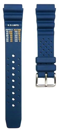 Timewheel 20 mm weiches Gummi-Uhrenarmband, kompatibel mit vielen Citizen Aqualand Promaster Taucheruhren (Tiefenmessung, ND-Grenze in Füßen)