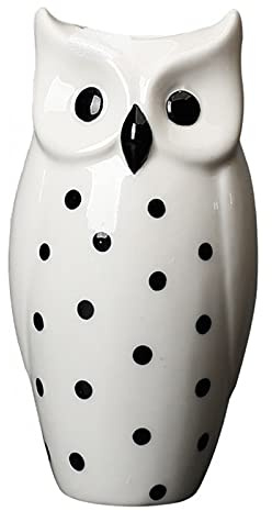 Eulenvasen – Dekorative Blumenvase – Blumentöpfe, Nordische Moderne Vase – Dekoration, Eule, Dekorative Keramik-Desktop-Basteldekoration (Glänzendes Weiß)