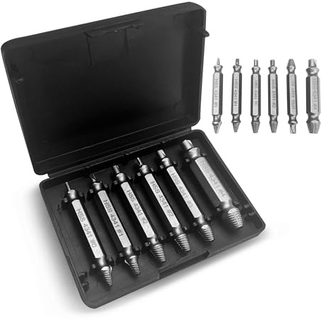 Brave Tools 6-Piece Damaged Screw Extractor Set | Professional Grade Screw Remover Kit for Stripped, Rusted, and Stubborn Screws | Hardened Steel Extractors with Ergonomic Design