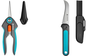 Gardena FreshCut: Ernteschere aus rostfreiem Edelstahl zum präzisen Ernten von Kräutern & Erntemesser VeggieCut: Messer aus Edelstahl zum Ernten, Putzen und Schälen von Gemüse
