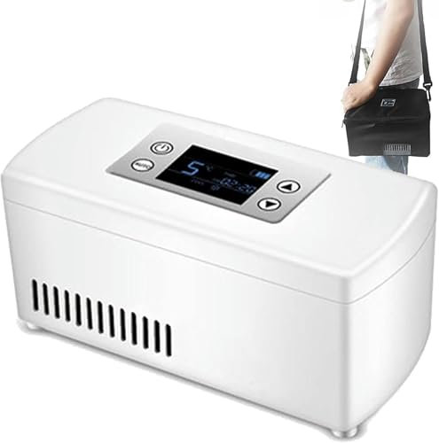 BTOIASYHF Scatola da Viaggio Refrigeratore di Insulina, Refrigeratore di Insulina, Refrigeratore di Insulina, Frigorifero Portatile con Termostato