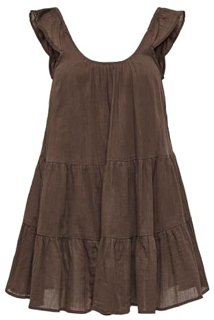 Onlnabila Life Ss A-Shape Dress WVN, Choklad martini, XS