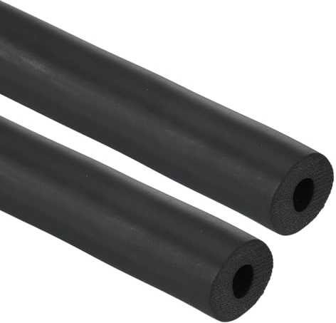 PATIKIL 8.5mm ID x 12mm OD x 1m Long Pipe Insulation Foam Tube, 2pcs Pipe Cover Wrap Roll EPDM Bar Tubing for Handle Grip Guitar Stand AC Units, Exercise Machine Handle, Black